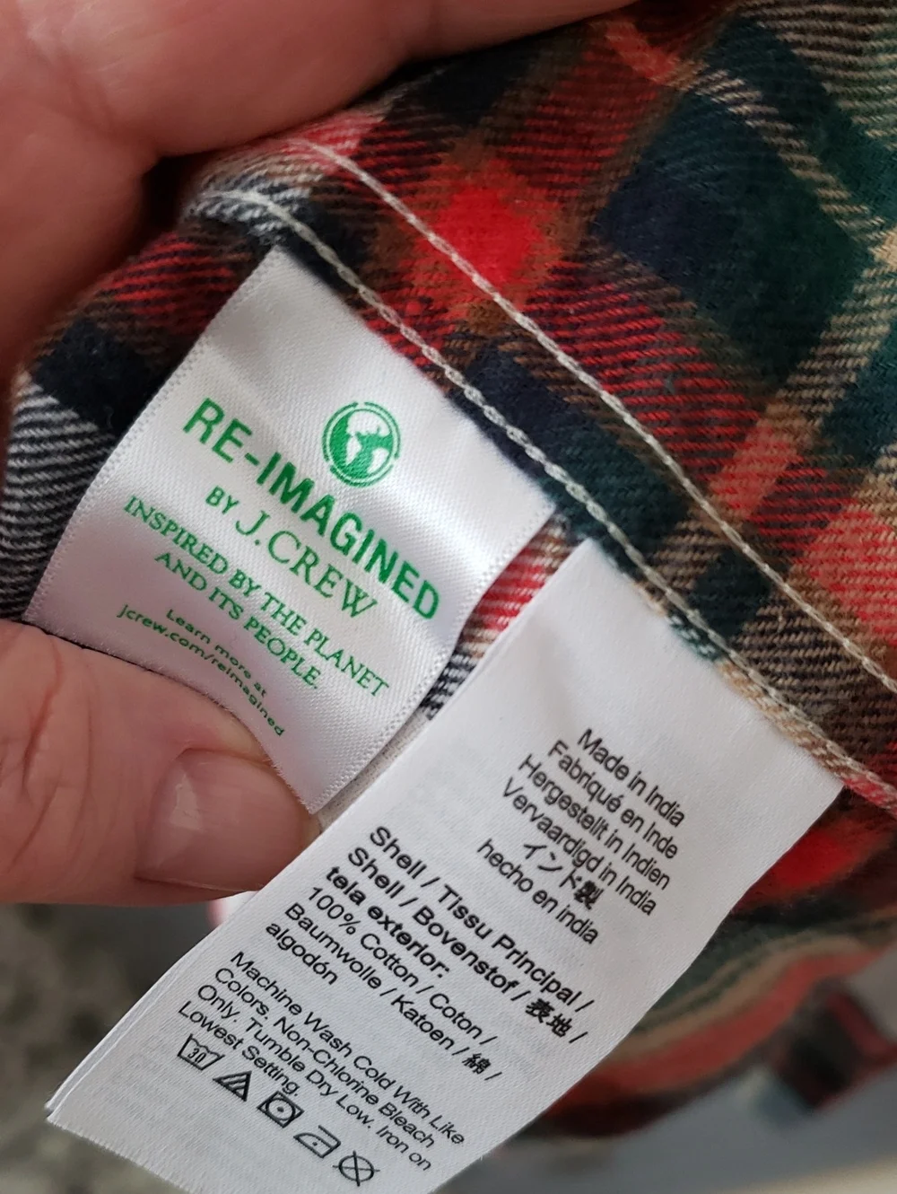 J. Crew Plaid Flannel Button-Down Shirt in Red, Green, Navy, White